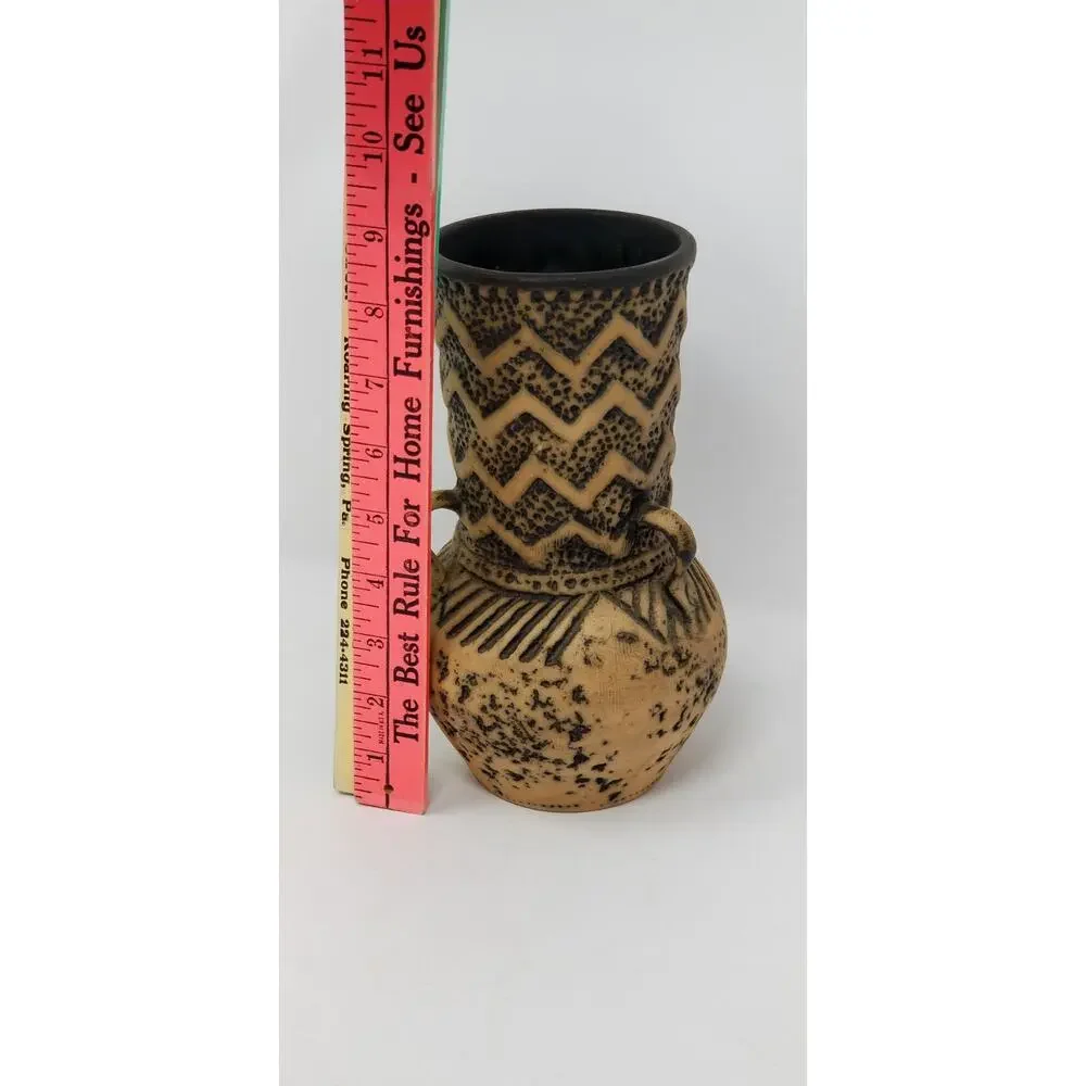 VTG MCM Jasba West Germany Antik Series Art Pottery Vase Zig Zag 151/21